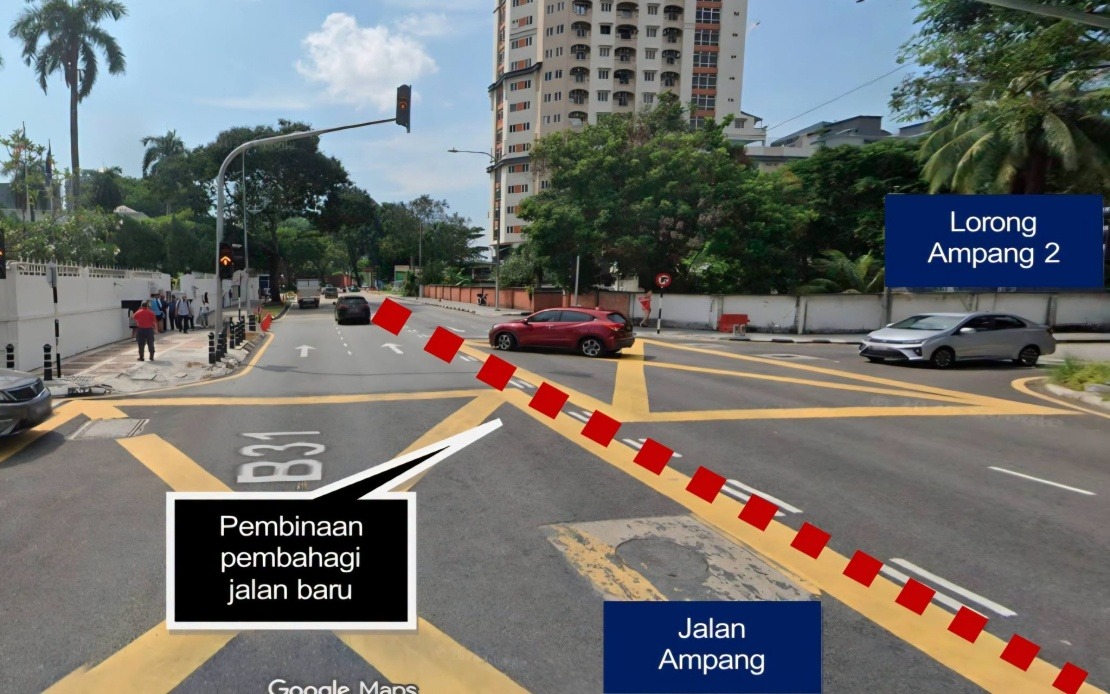 Jalan Ampang Upgrade: Two Key Intersections Close Permanently Today