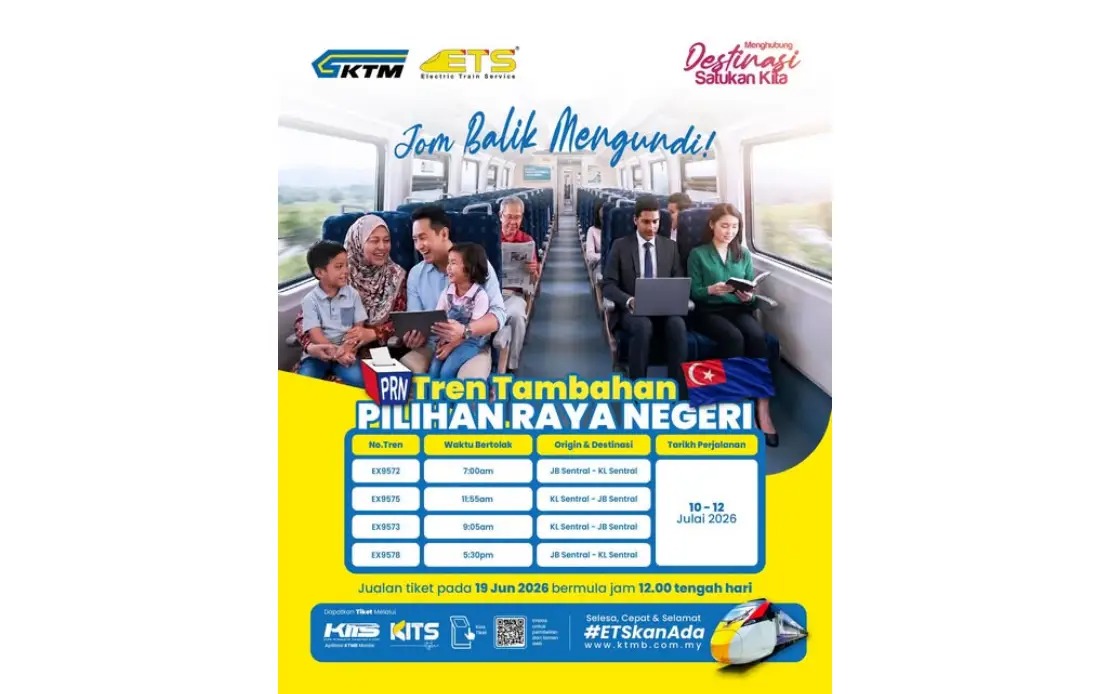KTMB Lays on Extra ETS Trains for Johor Election Voters