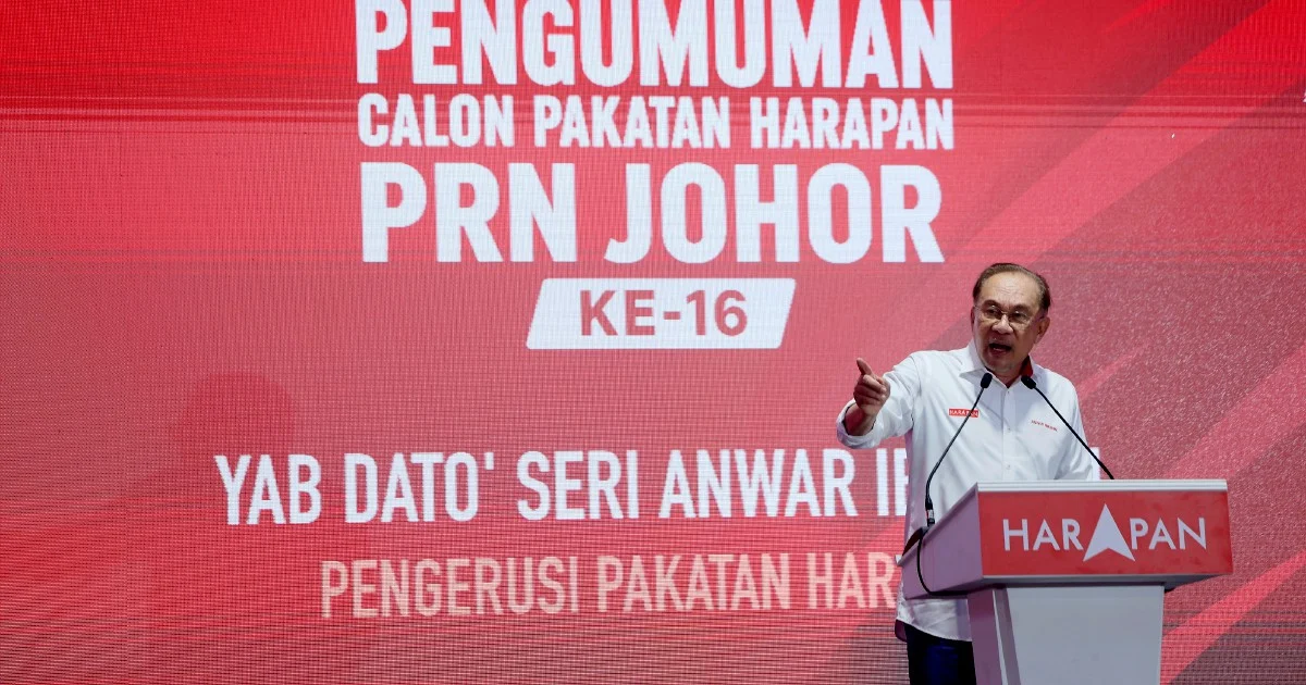 Anwar Calls on Johor Exco to Challenge BN, PN Over Disputed Revenue Allocation