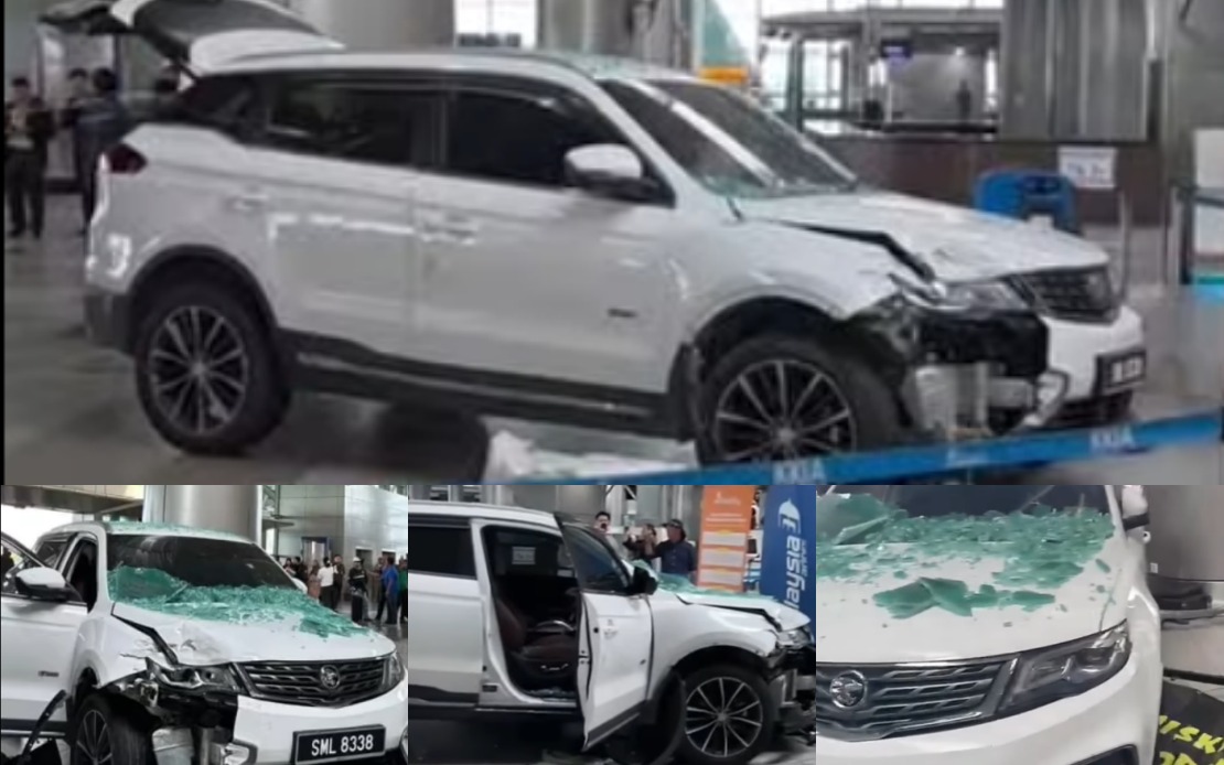Driver's Parking Gear Oversight Triggers SUV Crash at Kota Kinabalu Airport Terminal