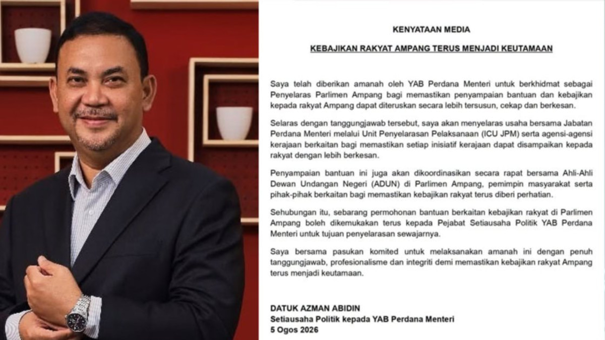 PM's Political Secretary Takes Over Ampang Coordination as MP Loses Fund Access