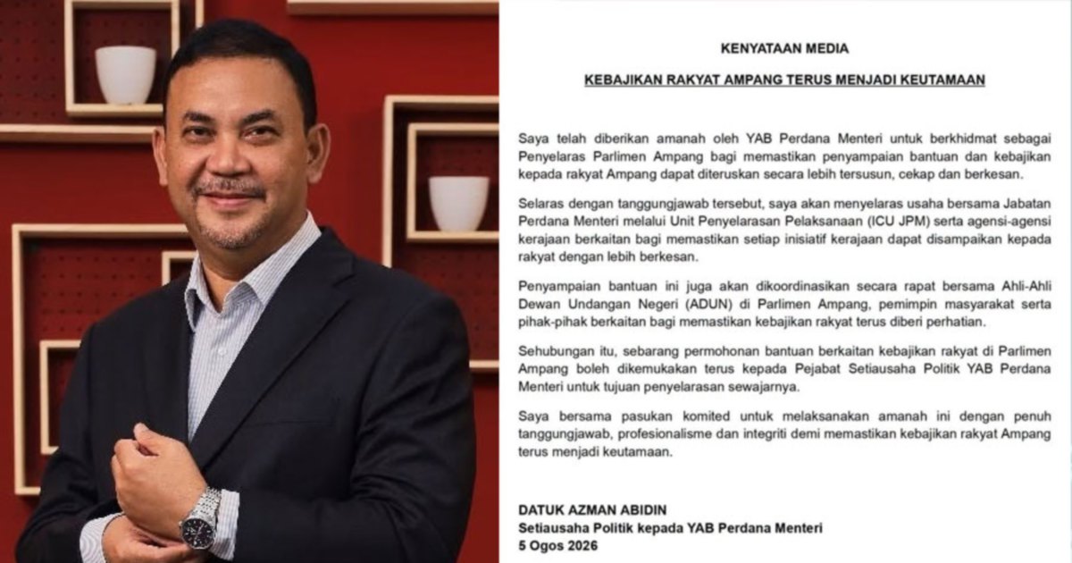 PM's Political Secretary Takes Over Ampang Coordination as MP Loses Fund Access
