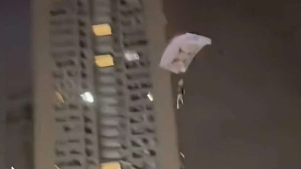 Chinese man detained after illegal skydive from residential tower to boost social media following