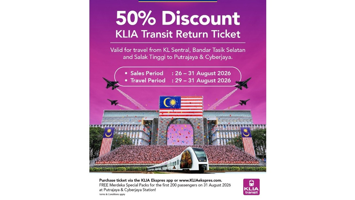 ERL Offers 50% Discount on KLIA Transit Fares to Putrajaya for National Day Celebrations