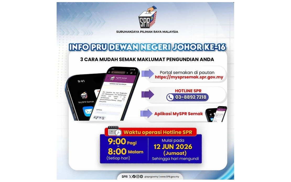 Johor Election Commission Urges Voters to Verify Polling Details Before Saturday's Vote