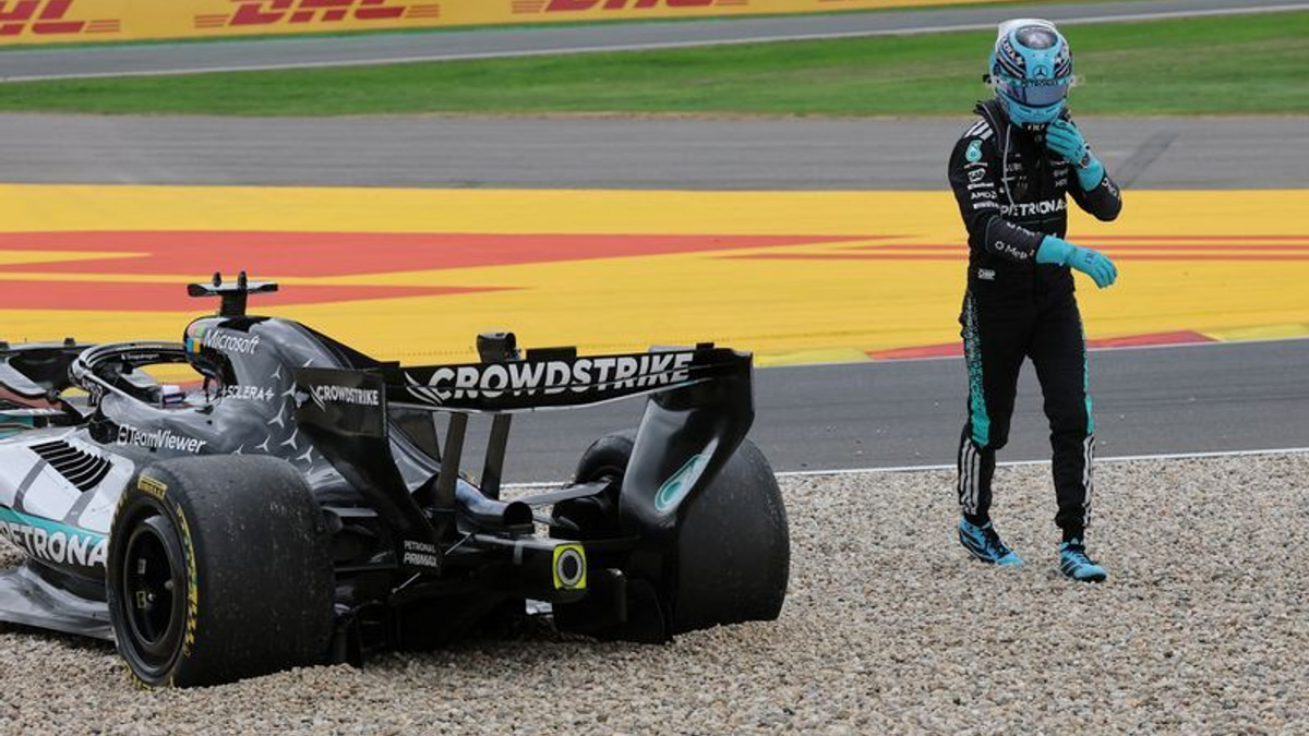Russell's Belgian GP crash exposes Mercedes reliability woes as title fight falters