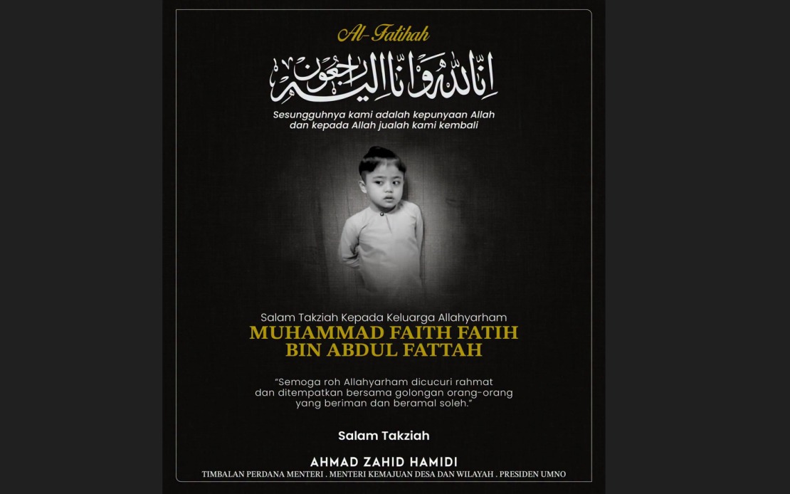 DPM Ahmad Zahid Offers Condolences Following Death of Autistic Child in Perak