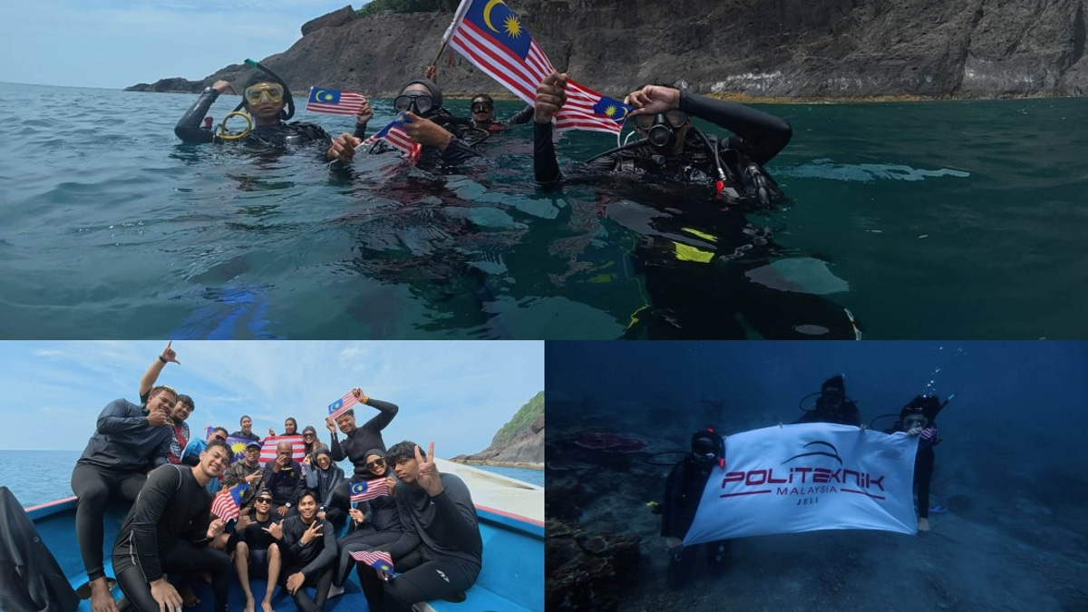 Politeknik Jeli Makes Splash With Underwater National Day Flag Display