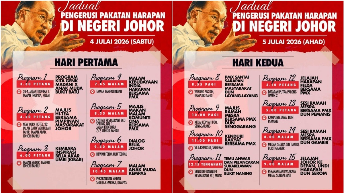 Anwar's Whirlwind Johor Campaign: PH Leader to Rally Support Across 15 Weekend Events