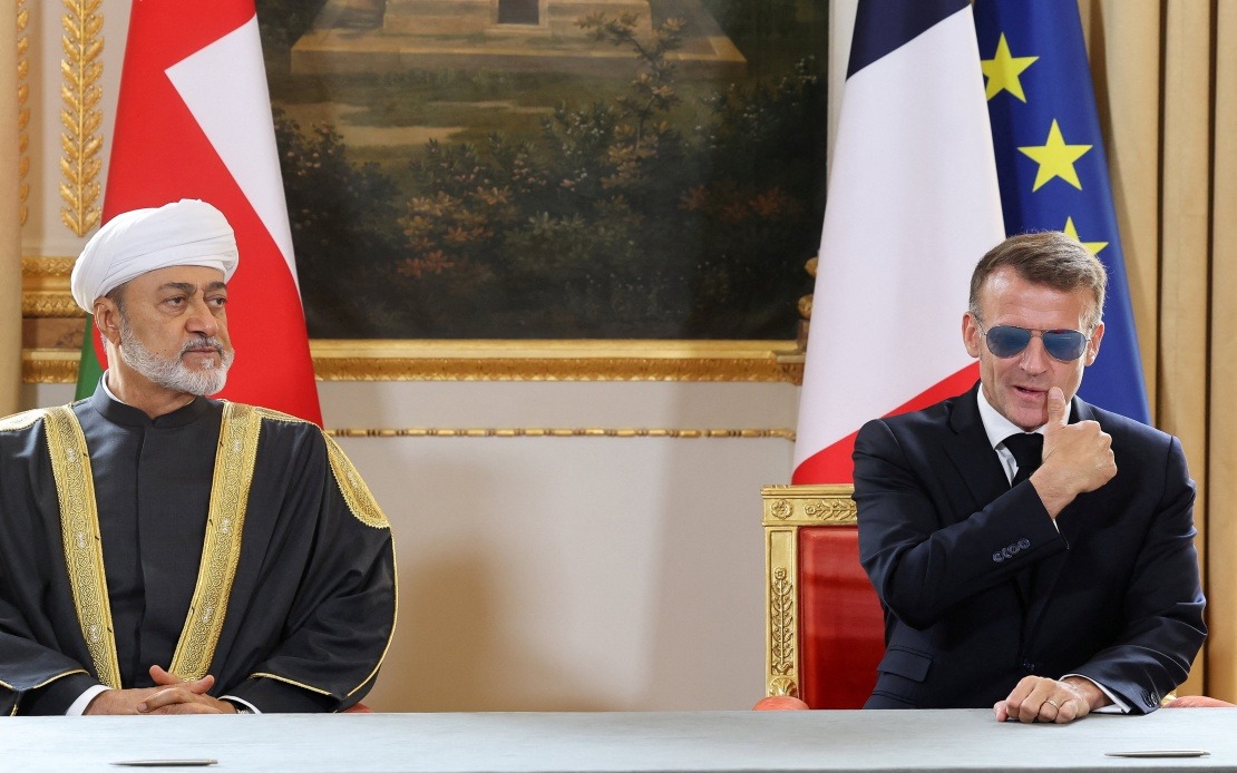 Macron's Aviators Make Another Appearance at Oman Summit