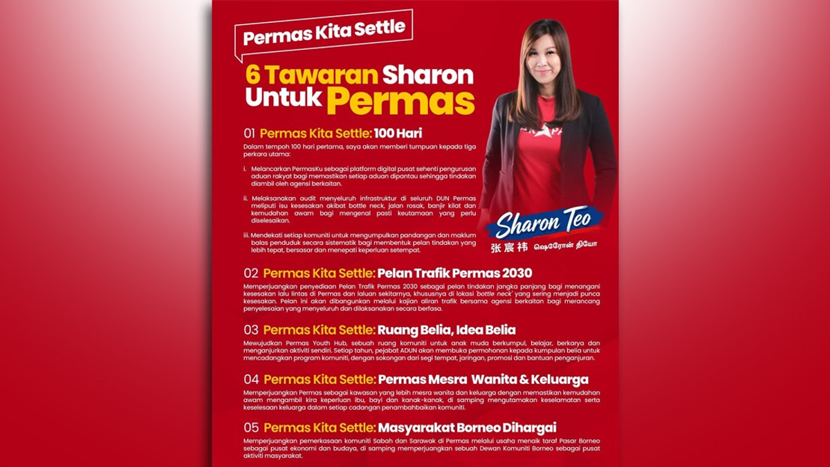 Sharon Teo Unveils Six-Point Plan for Permas Seat Ahead of Johor Polls