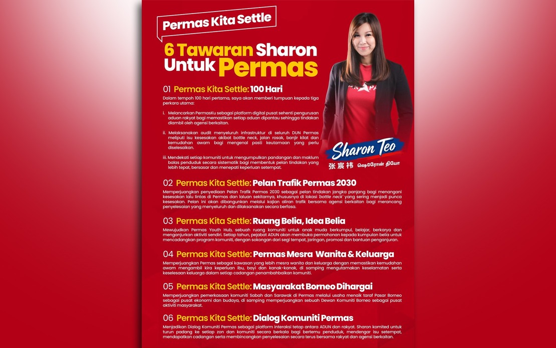 Sharon Teo Unveils Six-Point Plan for Permas Seat Ahead of Johor Polls