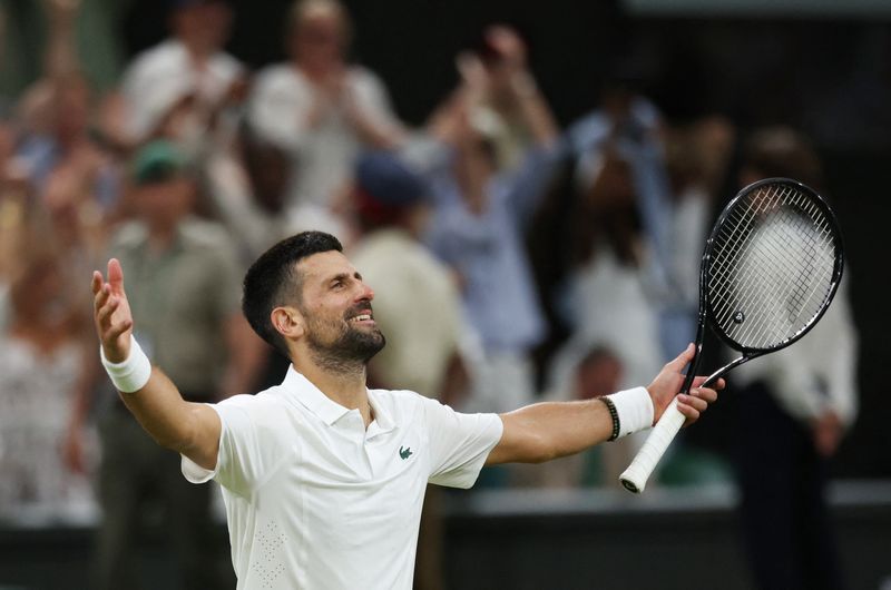 Djokovic Advances to Wimbledon Semis After Epic Five-Set Thriller Against Auger-Aliassime