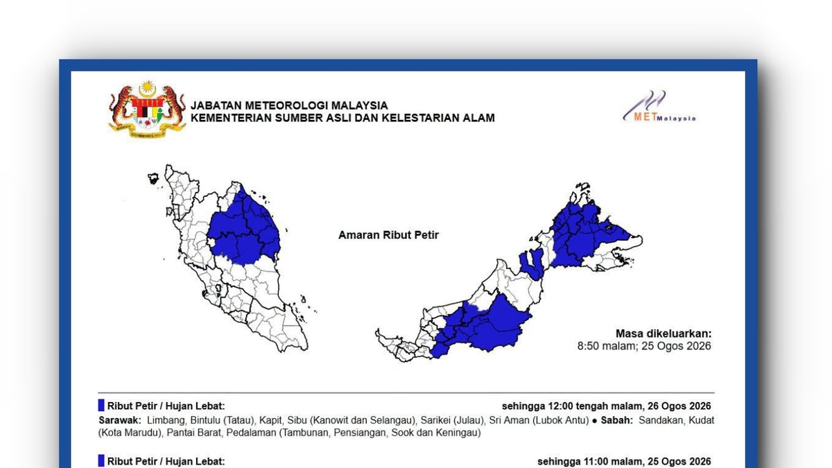 MetMalaysia Tracks Tropical Storm in South China Sea as System Moves Away from Malaysian Waters