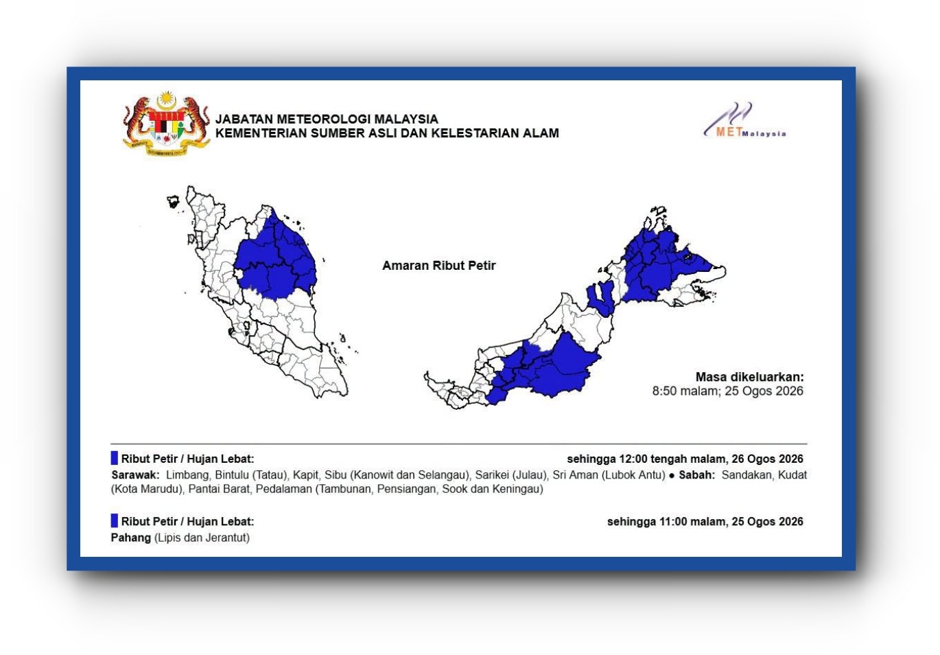 MetMalaysia Tracks Tropical Storm in South China Sea as System Moves Away from Malaysian Waters