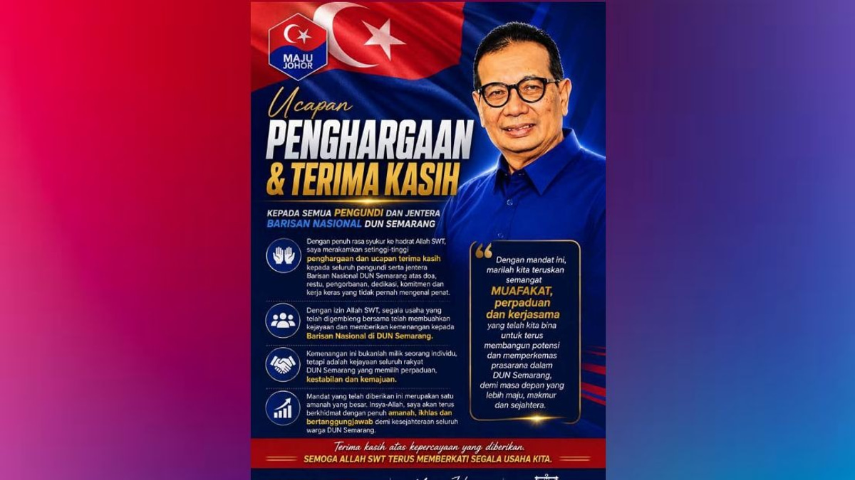 Samsolbari Jamali Claims Sixth Victory in Semarang, Extends BN Dominance in Johor
