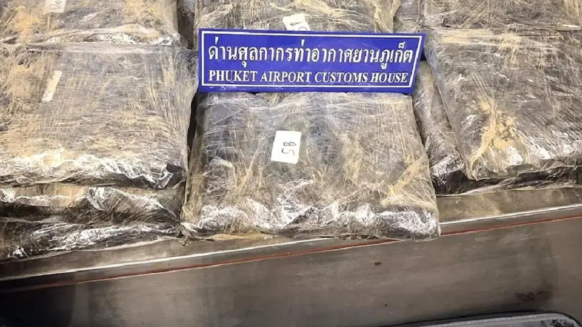 Two women held at Phuket airport with over 32kg of cannabis in luggage