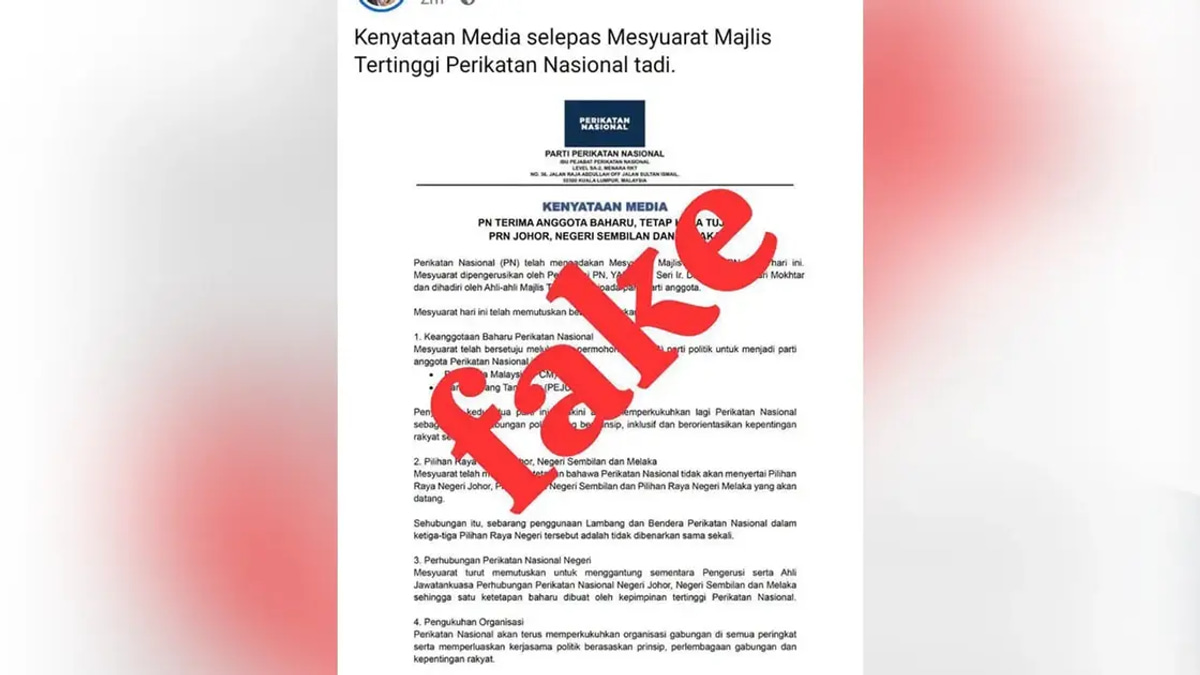Perikatan Nasional Denies False Claims About State Election Boycott Plans