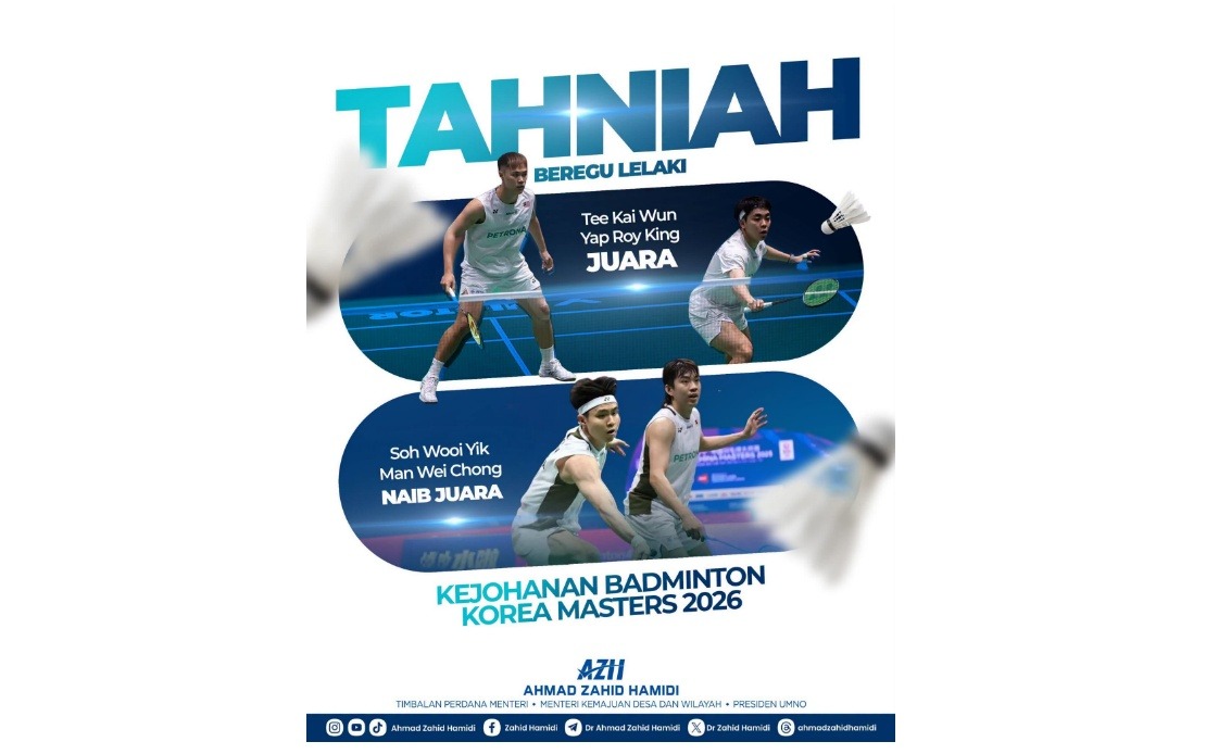 Ahmad Zahid Hails Malaysia's Dominant Display at Korea Masters Badminton Championships