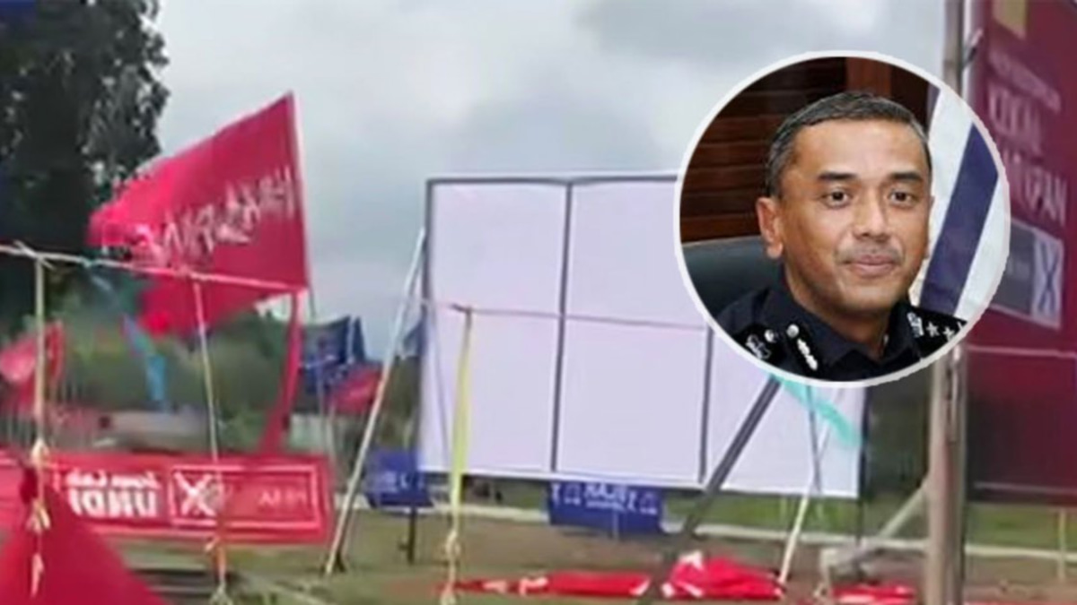 First Arrest Made in Negri Sembilan Election Campaign Over Damaged Political Flags