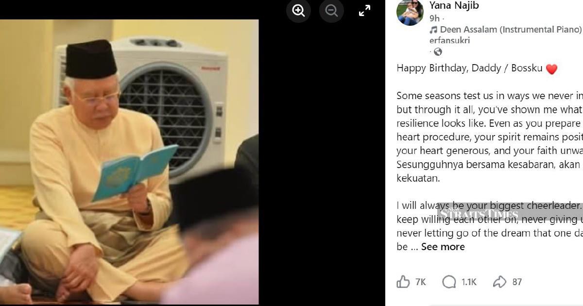Najib receives family support ahead of heart procedure as daughter shares emotional tribute