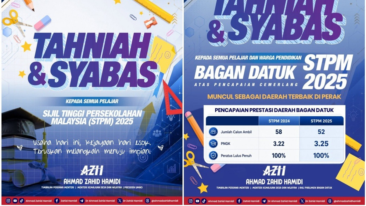Bagan Datuk Shines in STPM 2025, Ahmad Zahid Praises Outstanding Performance